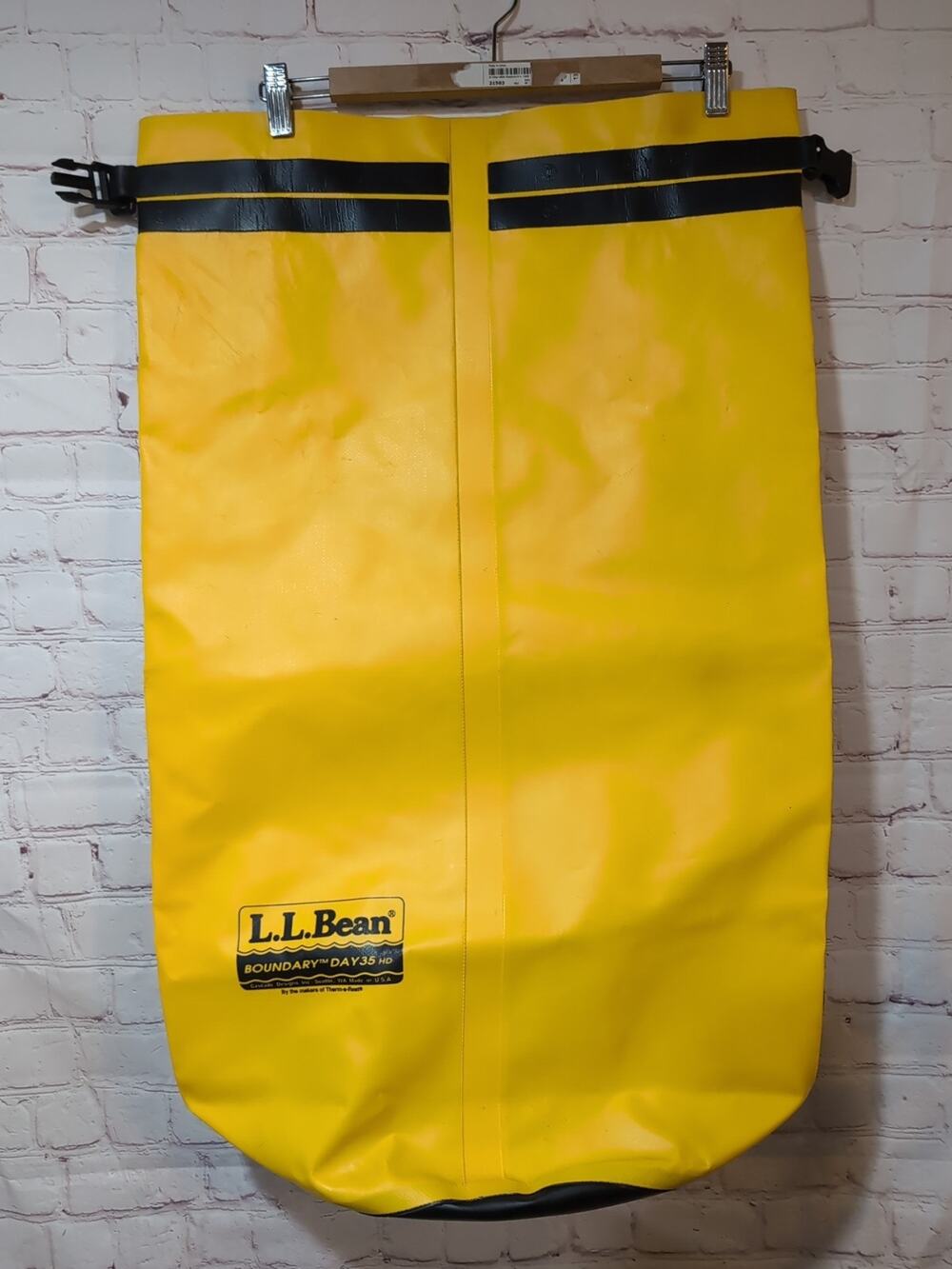 L.L. Bean Boundary 35L Waterproof Dry Bag Backpack Yellow Outdoor USA Cascade